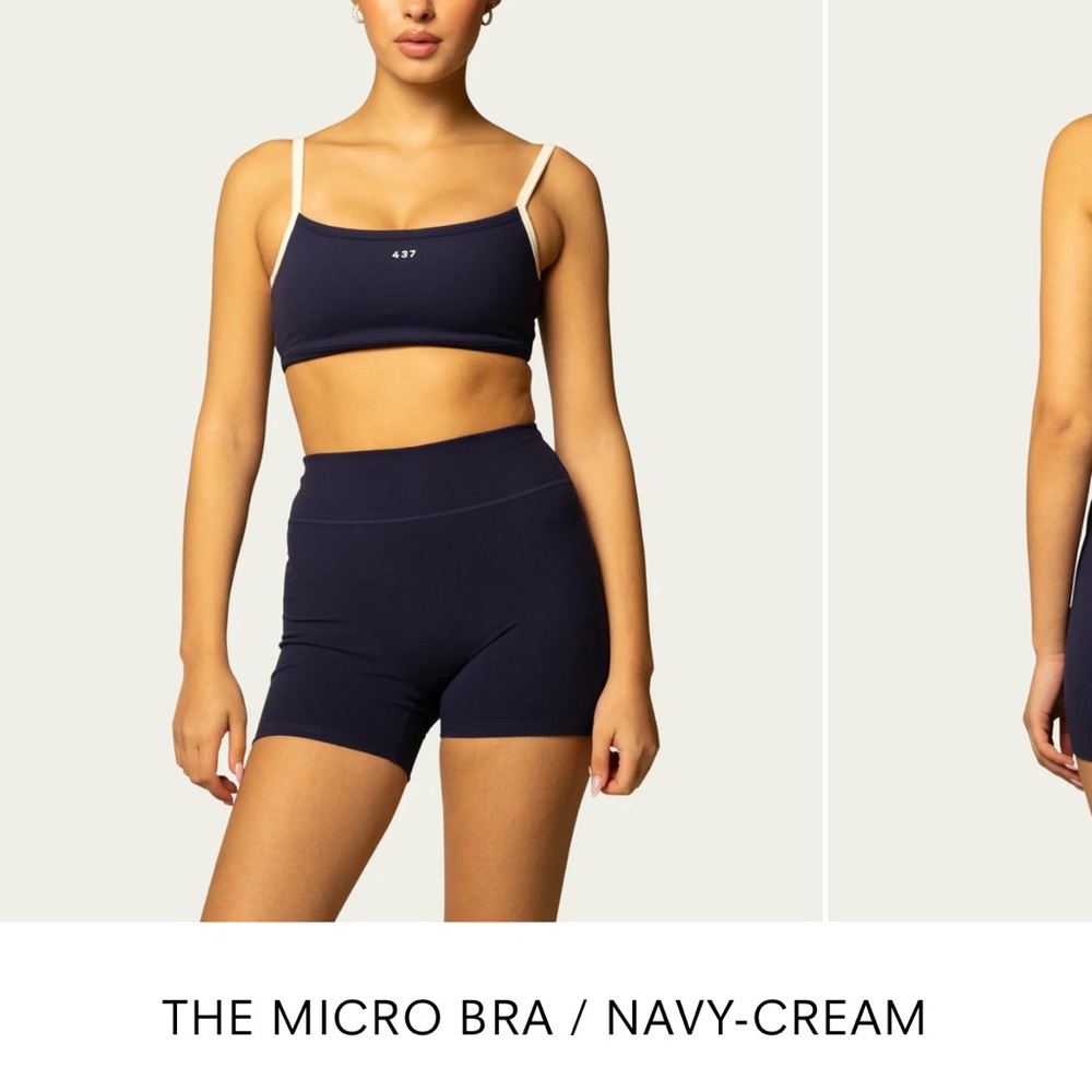 437 Navy-Cream Micro Bra
